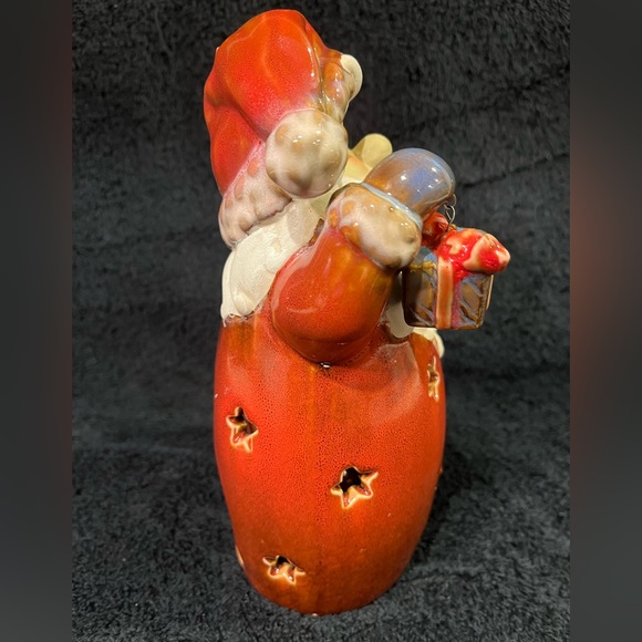 Ceramic Santa Claus w/Teddy BearTealite Candle Holder - Picture 4 of 5